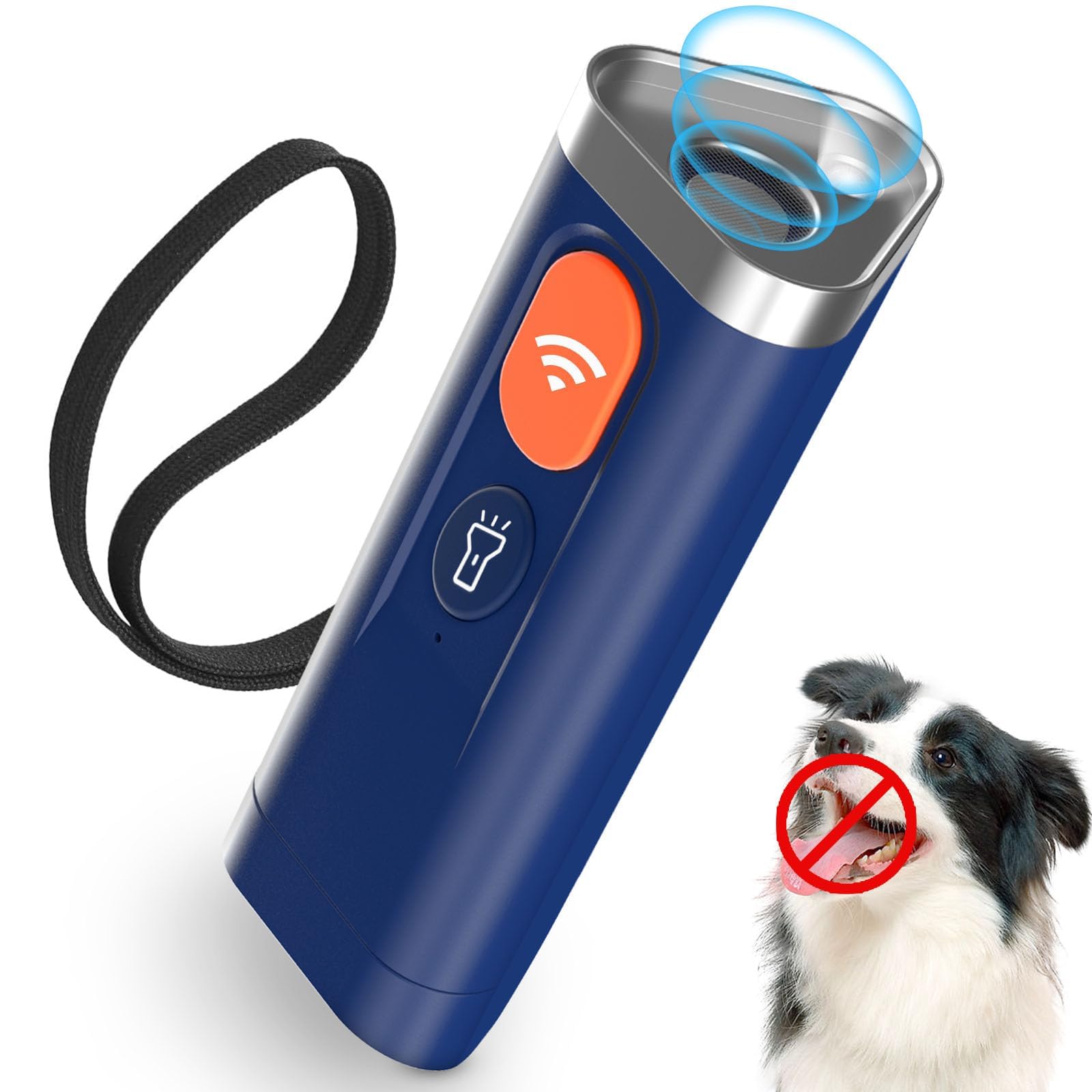 Anti Barking Control Device, Rechargeable Ultrasonic Anti Barking Device for Dogs, Effective Range Up to 16 Feet, with LED Light for Dogs, Human Portable Indoor Outdoor, Dog Training, Behavior Aids