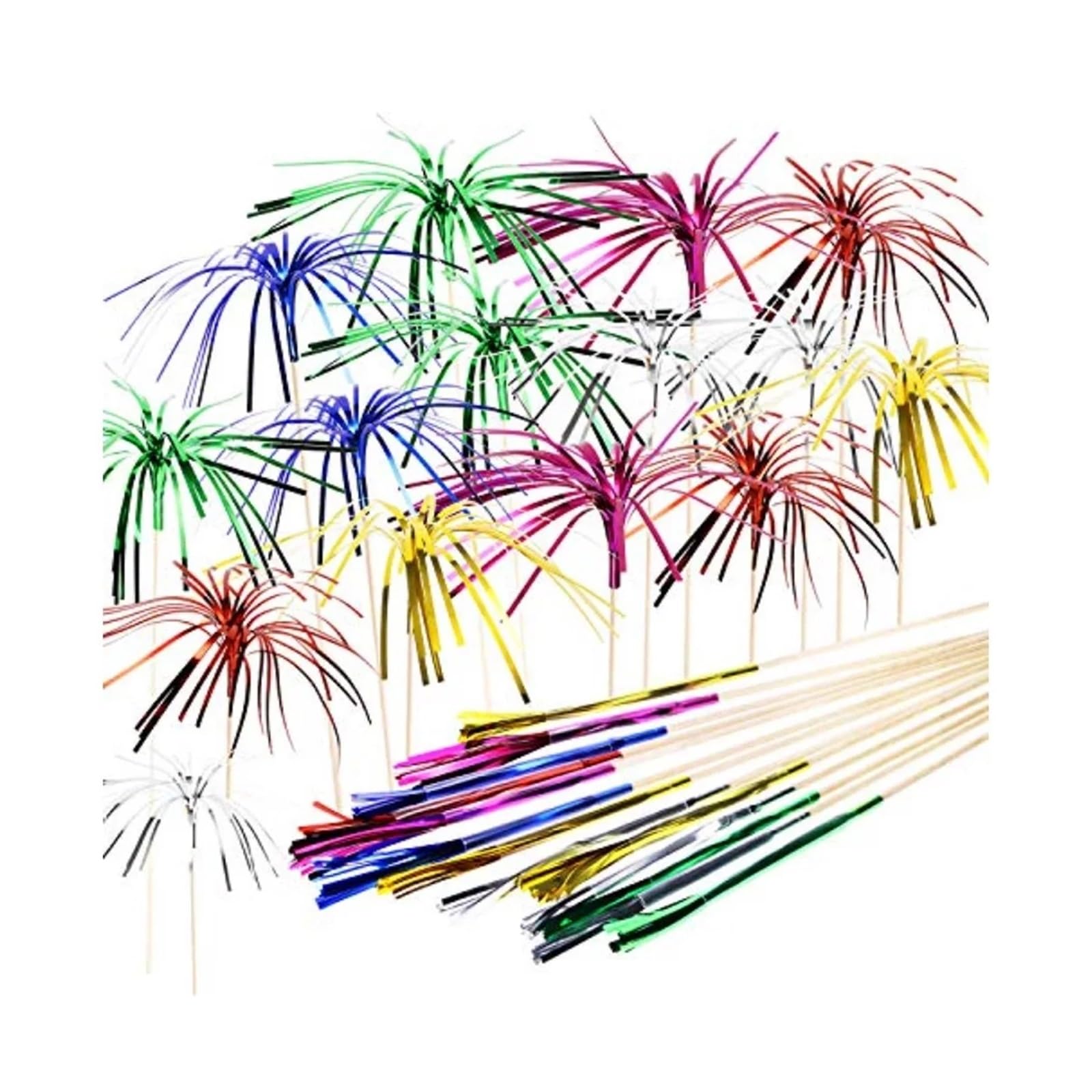 Pics à cocktail cure-dents feux d'artifice pour gâteaux fruits boissons