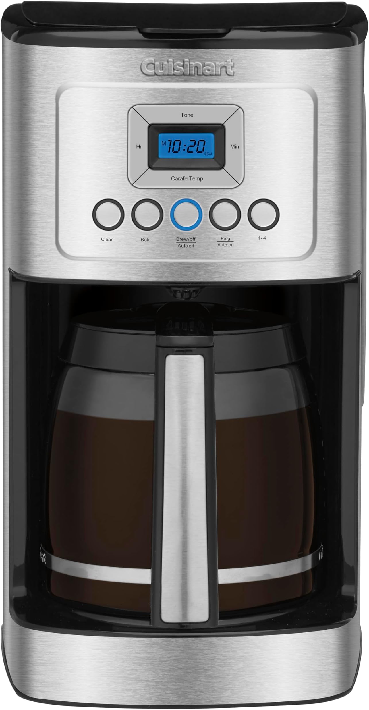 Cuisinart DCC-3200 14-Cup Glass Carafe with Stainless Steel Handle Programmable Coffeemaker, Silver