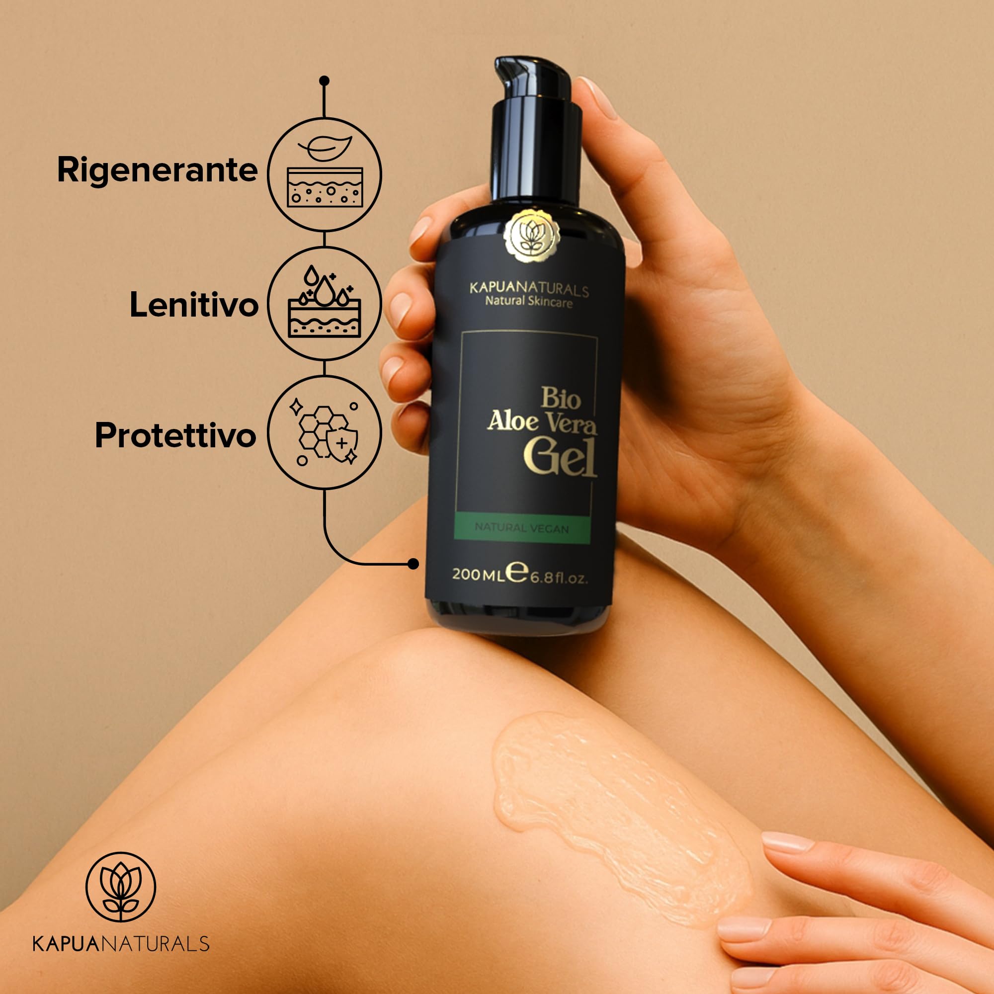 Gel Aloe Vera Puro • Succo puro di aloe vera • Con acido ialuronico e pantenolo • Vegano e senza profumo • Gel puro per viso e corpo • Doposole naturale • Prodotto in Germania