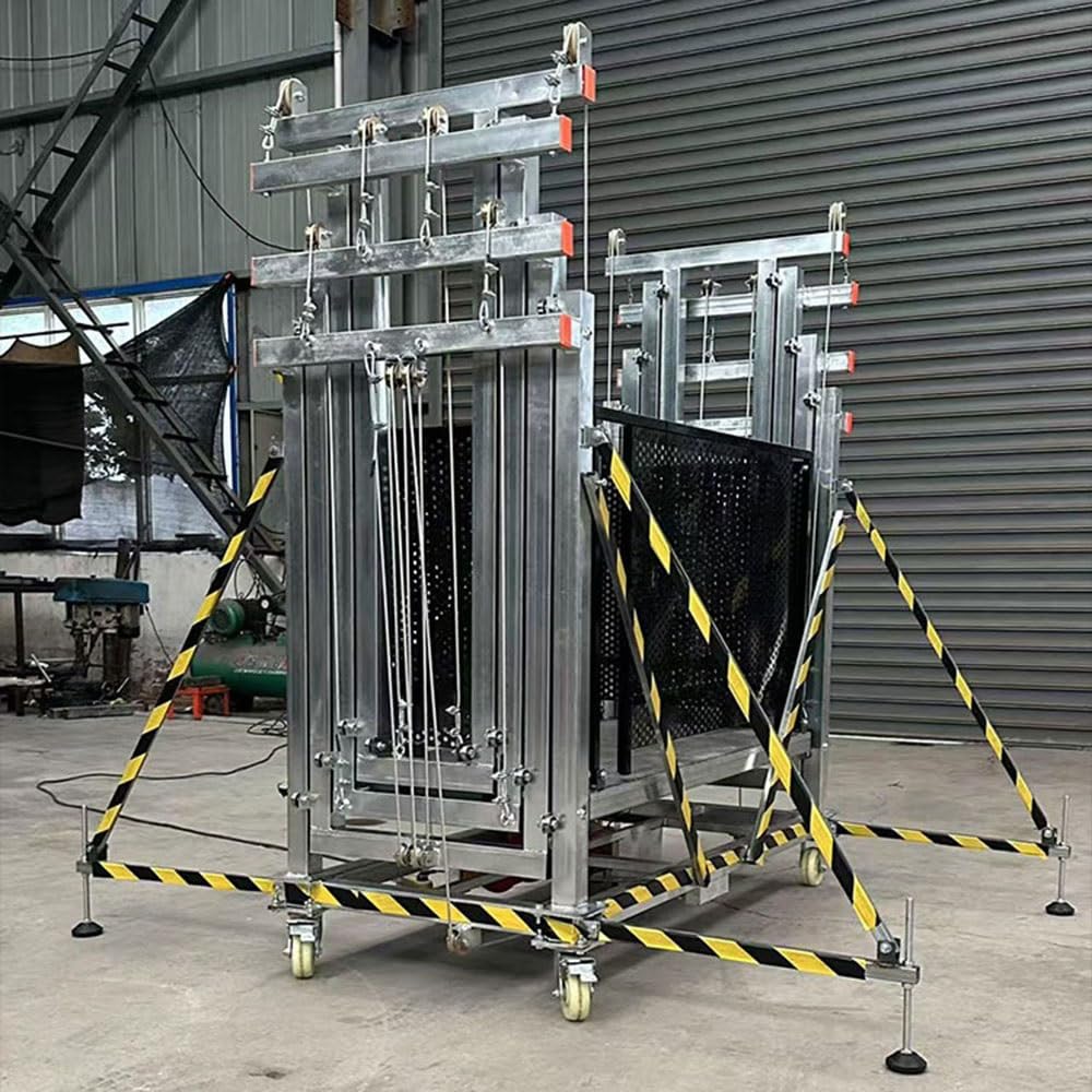 Ponteggio elettrico Piattaforma elevatrice telescopica pieghevole mobile for interni ed esterni in tubo quadrato zincato(Piccolo)