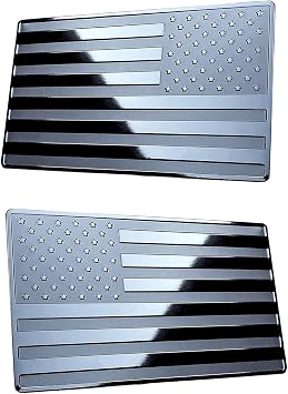 3D American Flag Metal Car Sticker,5" x 3" American Flag Military Patriotic Emblem Decal for Cars,Trucks,SUV,Laptop,Window,Motorcycle Black