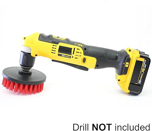 Miniatura 4 de DUOSHIDA - Cepillo de taladro resistente, 2 piezas, limpia azulejos y lechada 5 veces más rápido, óxido giratorio, espuma de jabón, depósito