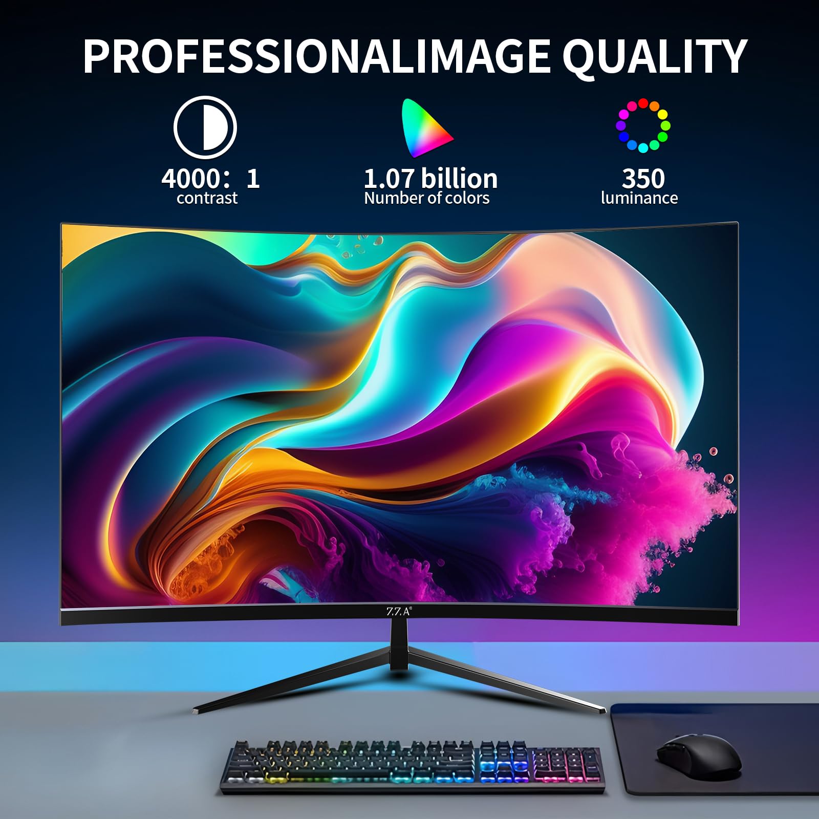 ZZA Monitor curvado para juegos de 32 pulgadas, QHD 2560 x 1440, frecuencia de actualización Ultra 300Hz y 240Hz, panel VA, 1500R, 1ms, HDR, AMD FreeSync Premium, compatible con NVIDIA G-SYNC