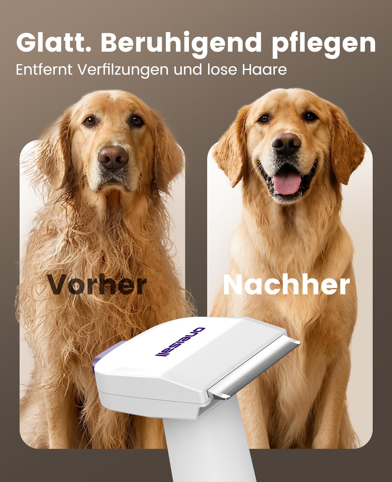 oneisall Hundestaubsauger mit Bürste, Super Saugkraft mit 12000Pa, Tierhaar staubsauger von der Bürste mit Einem Knopf, Tierhaarentferner mit 4 Pflegewerkzeugen