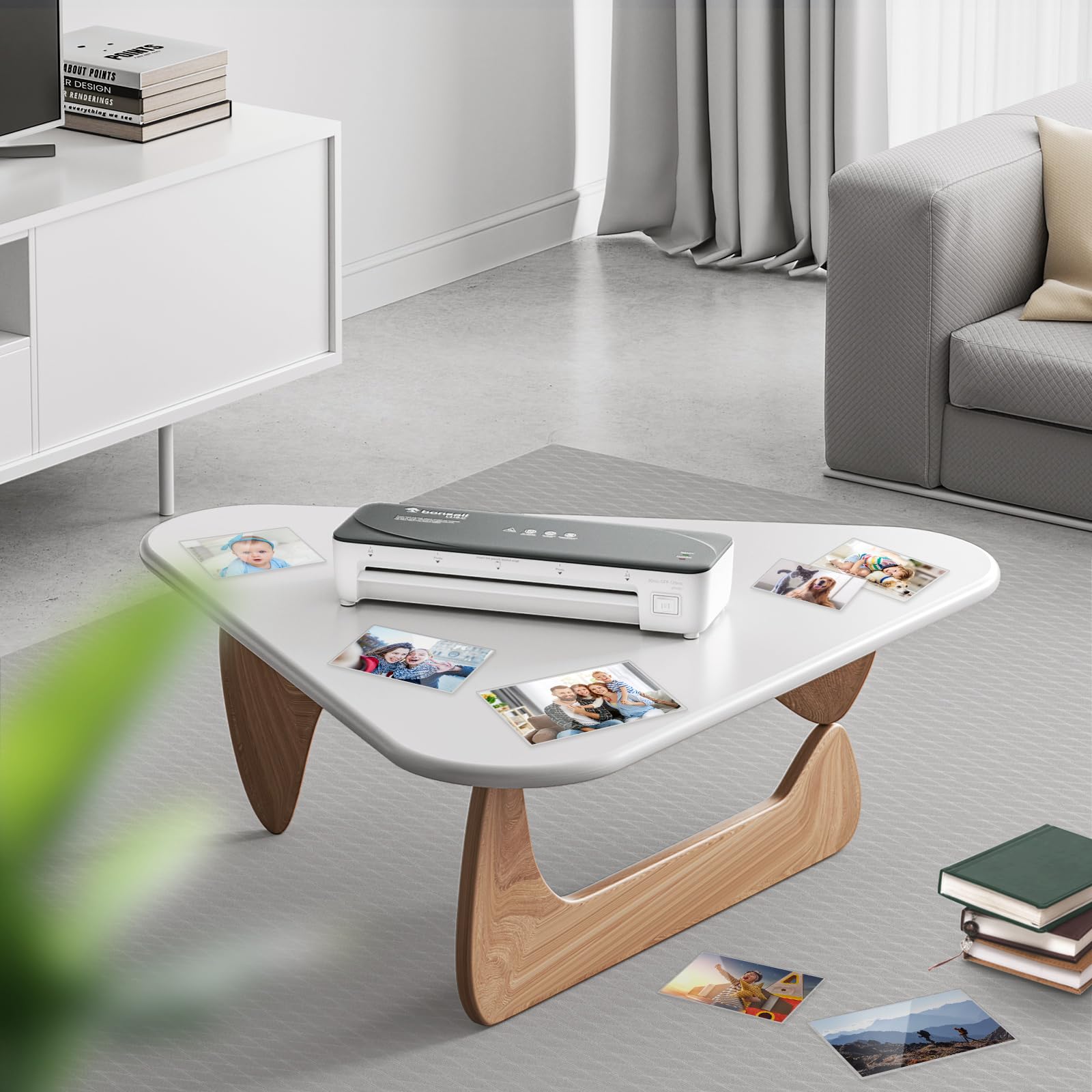 Bonsaii Biała laminator A4 z technologią Anti-Jam - szybkie i równomierne laminowanie zdjęć i dokumentów, 80-125 mikronów, idealna do szkół, biur i domu (L418-C)