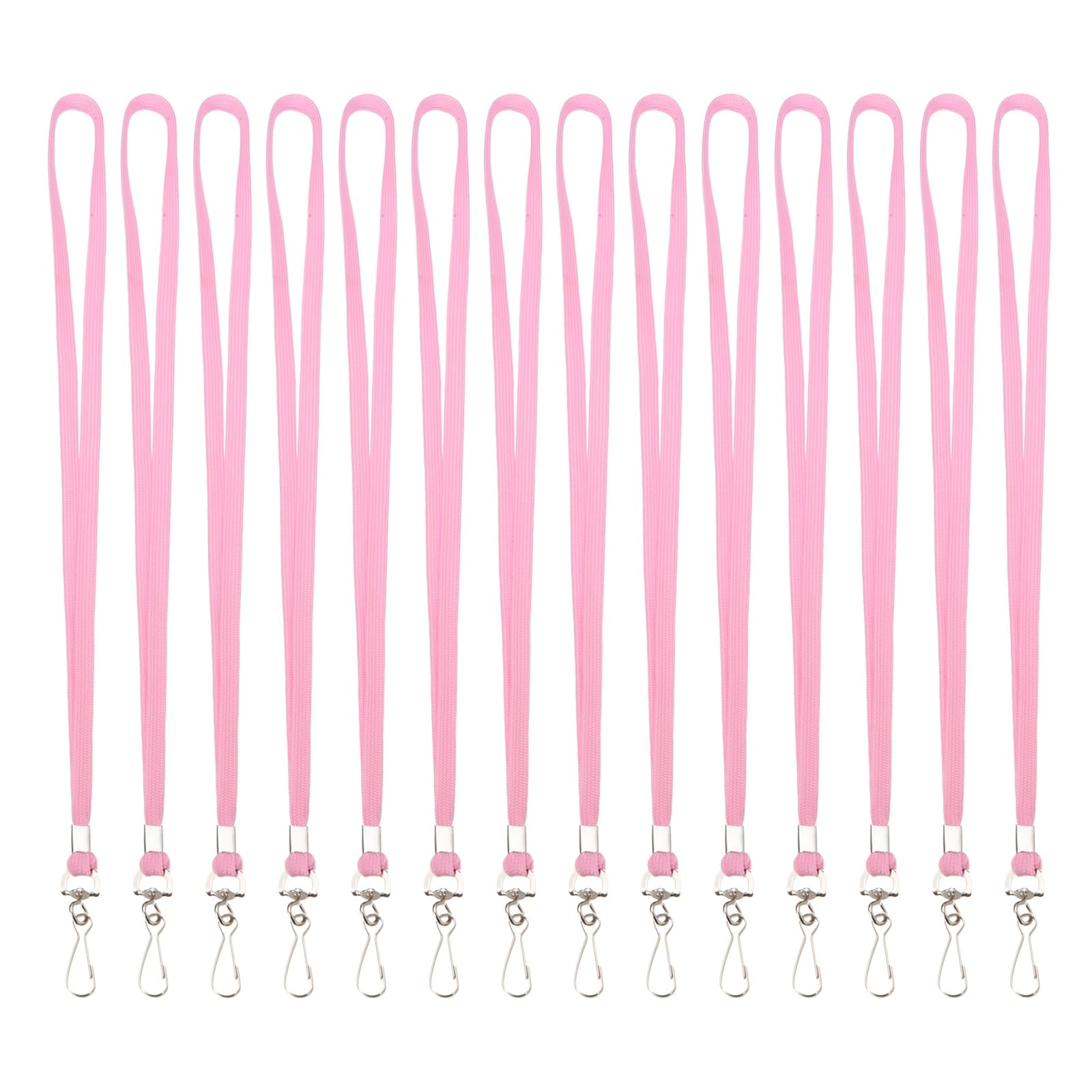 PATIKIL 50Pcs Lanyards Bulk, 47cm Badge Lanyard Neck Nylon with Clasp for ID Badge Keys Worker Name Tag Wallet Cruise Phone Events Office, Pink