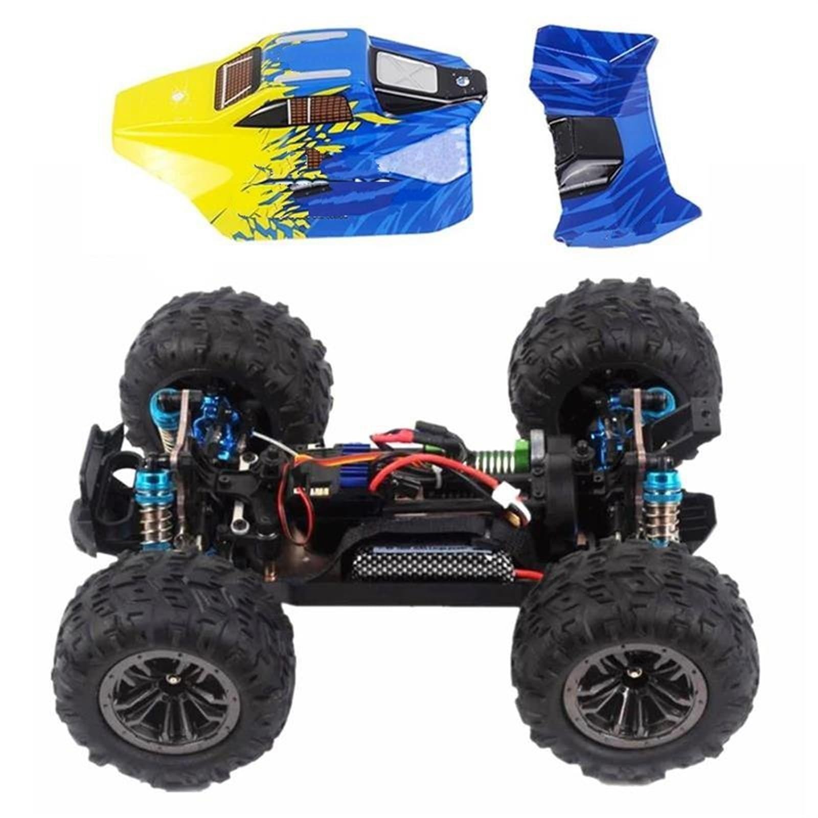 Amortiguador de Choque RC para XLF F-16 F-17 1/14 Piezas De Repuesto Coche Teledirigido Accesorios Actualización 4 Uds Amortiguadores Metal Reemplazo Amortiguador(Blue)