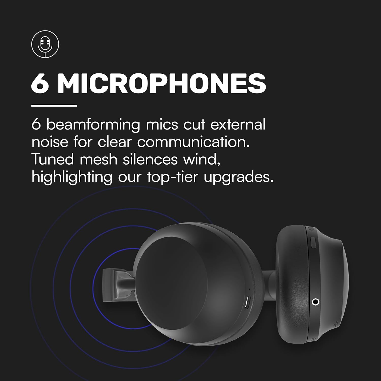 Raycon Pro Bluetooth Headphones - Premium Over The Ear Headphones, Hybrid Active Noise Cancelling Wireless Headphones + Awareness Mode, Bluetooth Headset with Mic, 60 Hours of Battery Life (Black) - Image 7