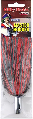 Billy Baits Master Hooker Lure, Black-Red/Red, Concave Head, 5.5 inch