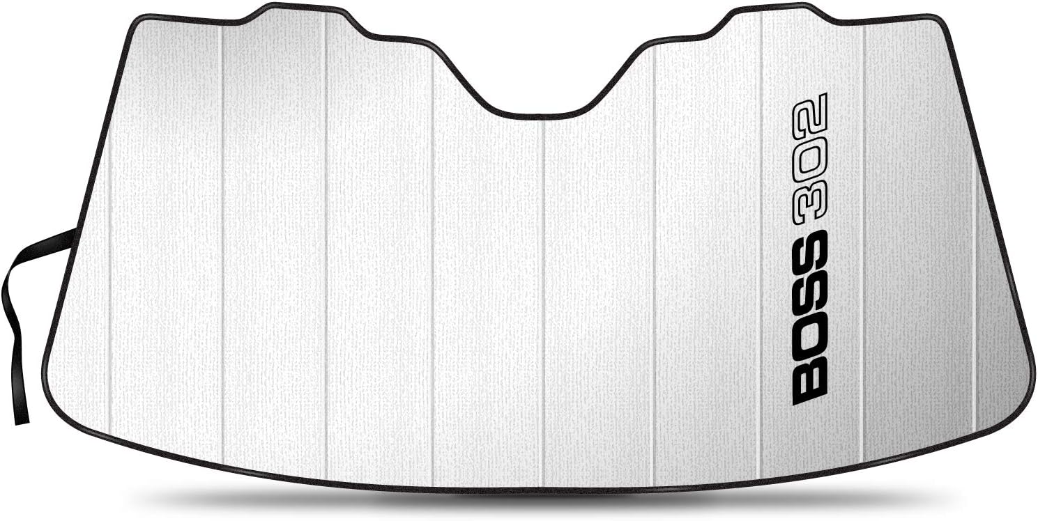 iPick Image for Ford Mustang Boss 302 Universal Fit Enforced Stand-Up Auto Windshield Sun Shade at Standard Size 54"x 27.5"
