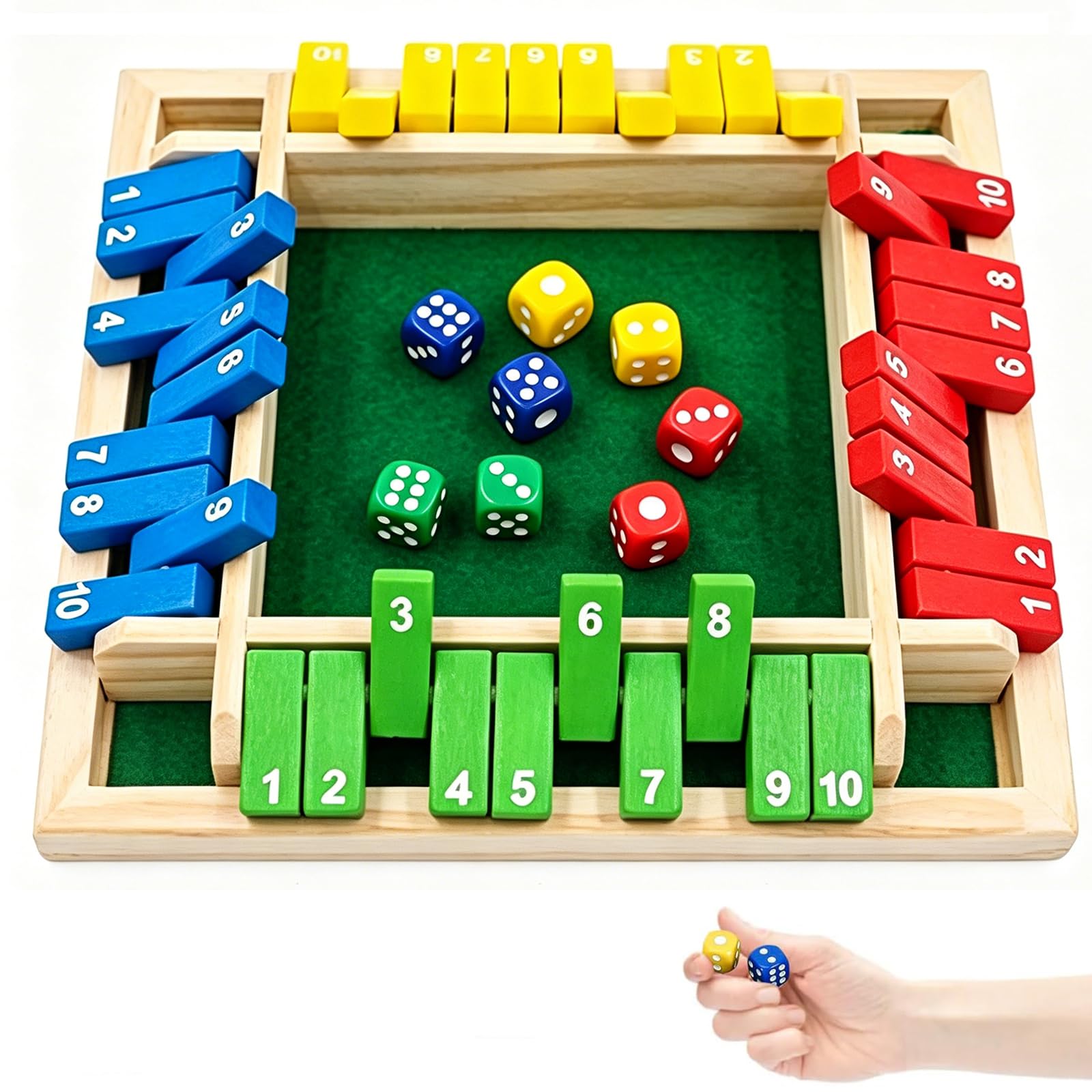 DAYIsjz Holz Brett Shut The Box Spiel Holzspiel Mathematik