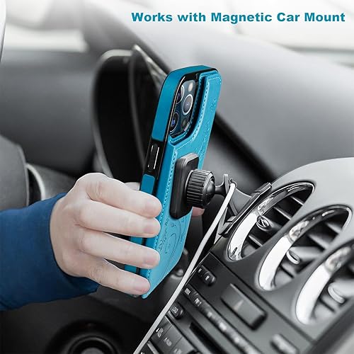 Miniatura 8 de Vaburs Funda compatible con iPhone 13 Pro Max con tarjetero y diseño de mariposa en relieve, de piel sintética, doble botón, a prueba de golpes,