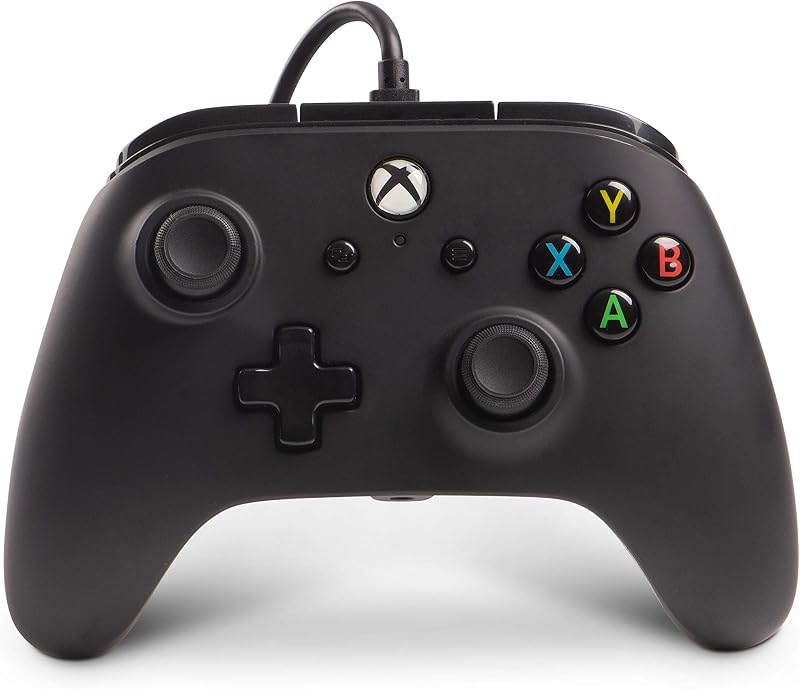 Controlador PowerA con cable con licencia oficial para Xbox One, S, Xbox One X y Windows 10 - Negro