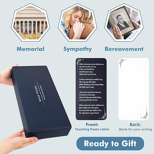 Miniatura 4 de Campanillas de viento de regalo de condolencias para exteriores, campanillas de viento conmemorativas de 32 pulgadas por pérdida de un ser querido,