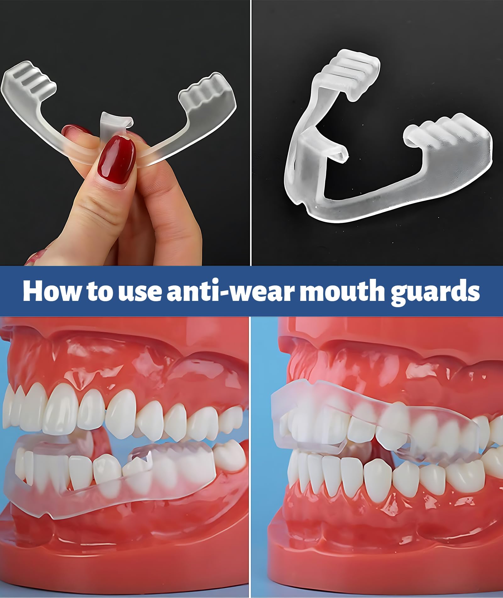 3PCS Night Guards for Teeth Grinding, Mouth Guard for Teeth Grinding with Comfort Fit Design, Teeth Guard for Night Grinding, Helps Reduce Teeth Clenching, - Image 4 thumbnail
