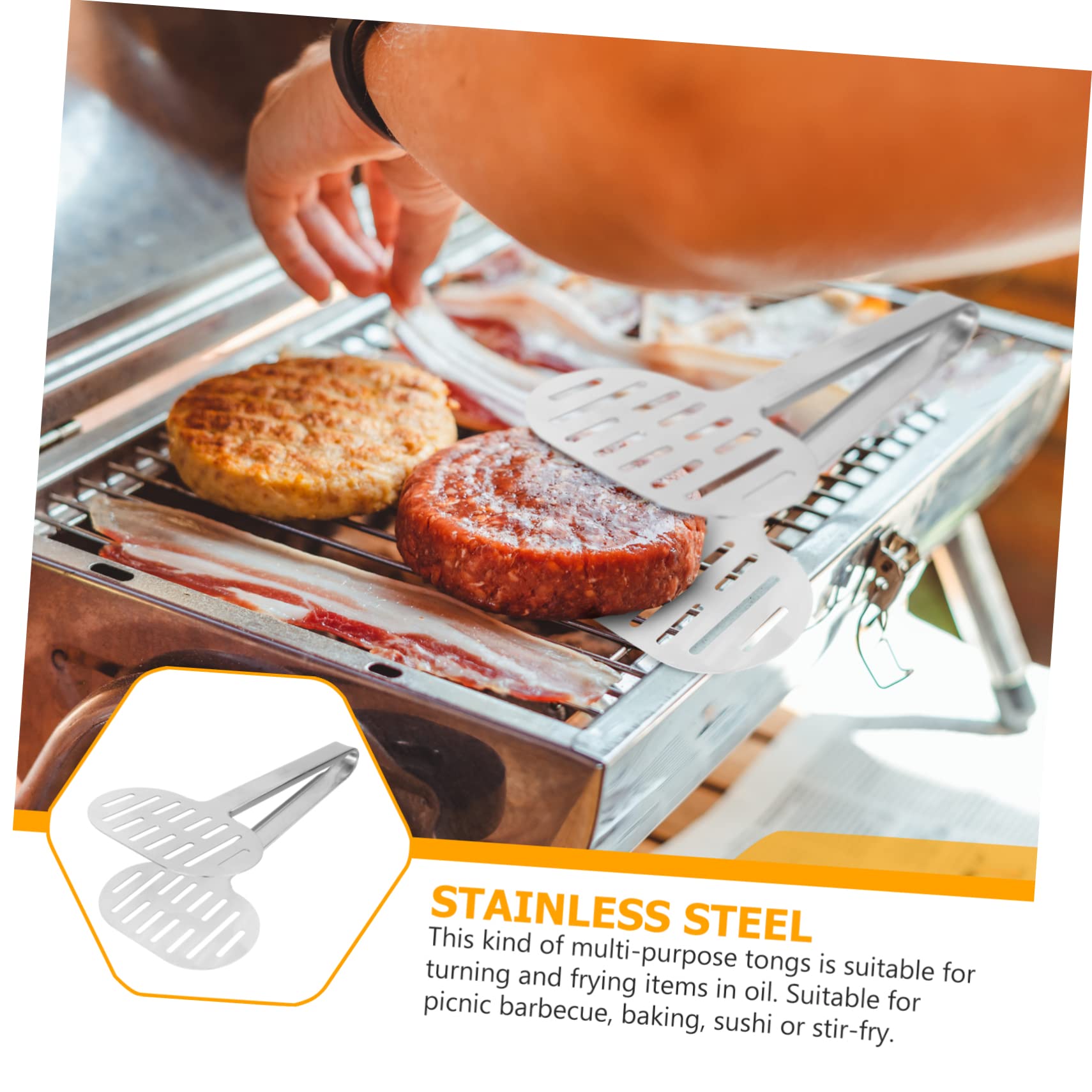 Cabilock 3 Piezas pinzas de cocina para servir aperitivo buffet pinzas tenedor clips de pinzas para parrilla pinza espátula acero inoxidable utensilios de cocina servir clips Tenazas