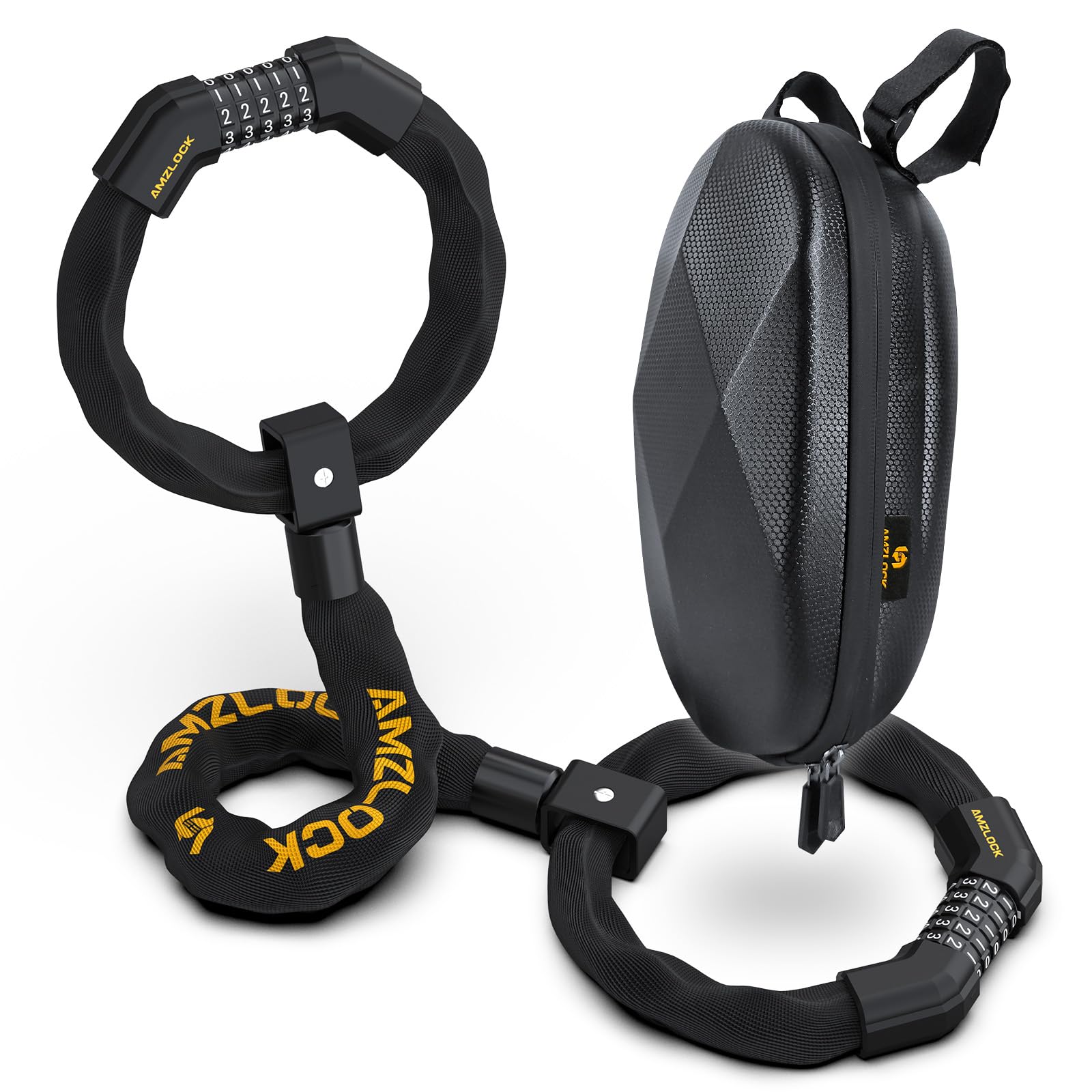 Lucchetto Monopattino Elettrico, 7 mm / 91 cm, con Borsa 3 L | Lucchetto Bici a Combinazione con Borsa Impermeabile , per Monopattini, Biciclette