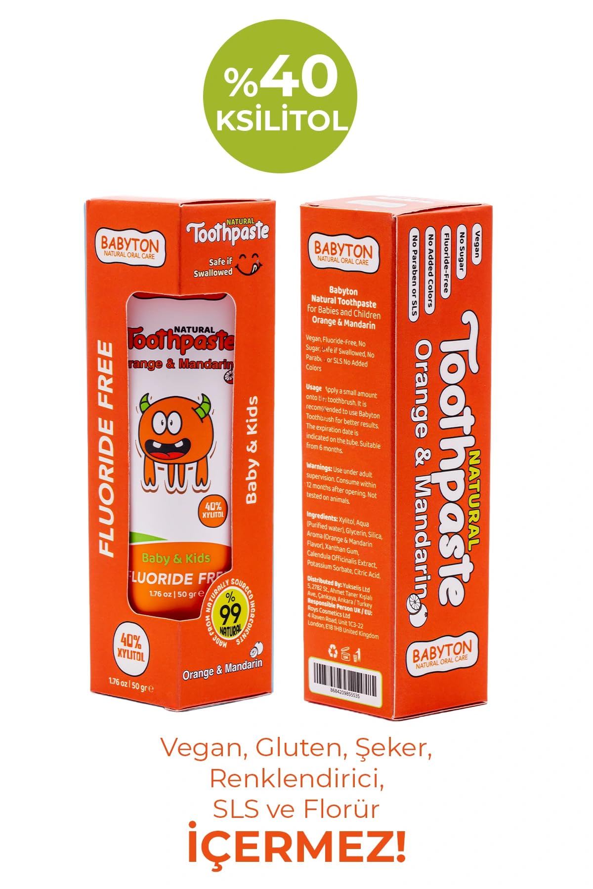 BABYTON Doğal Portakal&Mandalina Diş Macunu 3'Lü Set 50 Gr