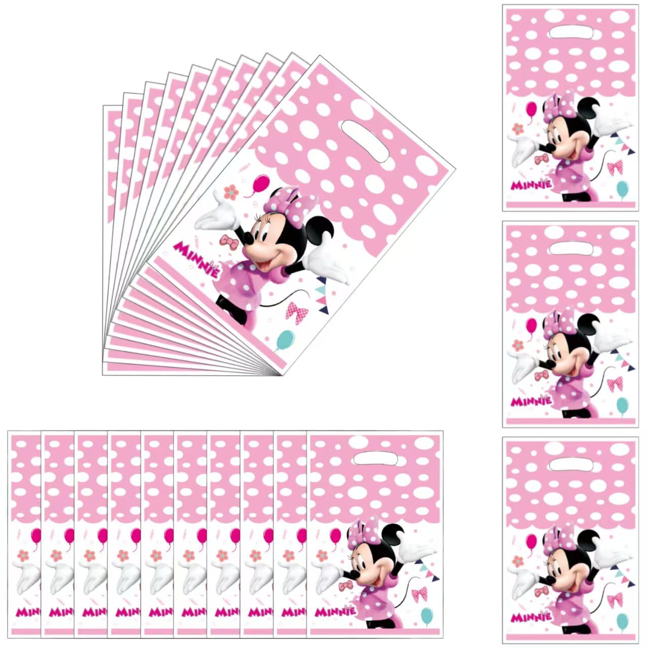30PCS Minnie party gift bags, supplies, and decorations. Perfect for cartoon parties, ideal for kids, and great for family events, prizes, carnivals, and Christmas