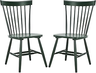SAFAVIEH Home Collection Parker Garden Green Windsor Spindle Solid Wood Dining Chair Set of 2
