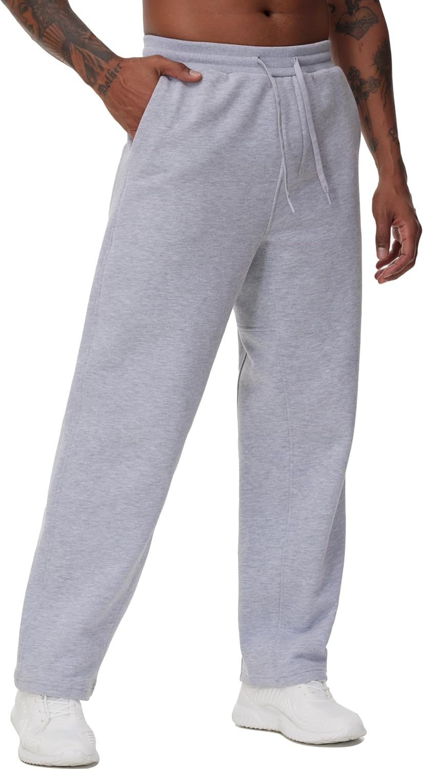 THE GYM PEOPLE Men's Baggy Fleece Workout Sweatpants with Pockets Drawstring Lounge Athletic Running Pants - Image 7