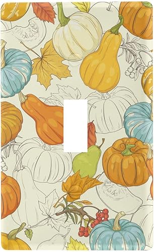 Switch Plate Decor Unused Outlet Cover Single Toggle Light Cover Outlet Cover Colorful Pumpkins for Teens Girls Boys and Toddler Room Playroom