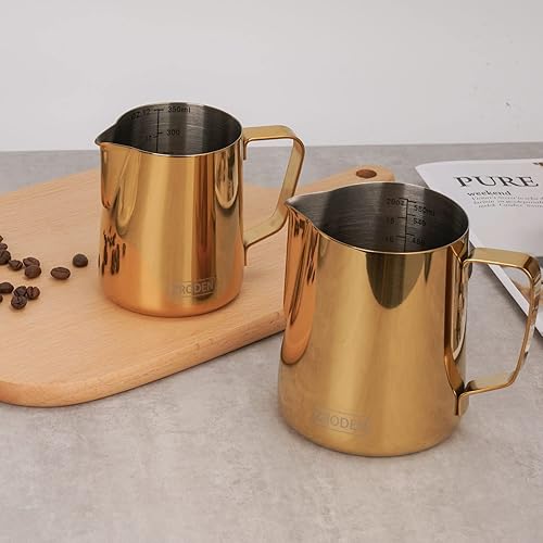 Miniatura 34 de Jarra de espuma de leche, jarra de vapor de espresso de 32 onzas, accesorios para máquina de café capuchino de acero inoxidable, herramientas