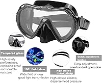Vista 2 de Máscara de buceo, máscara de buceo, máscara de buceo para buceo, máscaras de esnórquel, equipo para adultos y adolescentes, adecuada para natación
