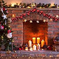 Vista 3 de Guirnalda de bolas de Navidad de 6 pies / 1.8 m, adornos de bolas colgantes inastillables para Navidad, decoraciones para colgar en casa