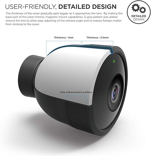 Miniatura 3 de elago Funda de cámara compatible con Google Nest Cam Outdoor (negro, 2 piezas x 2 juegos) - Paquete Lite, cubierta protectora para todo tipo de