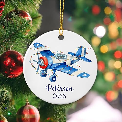 Vista 3 de Pilot Airplane Ornament Christmas for Men Women, Personalized Pilot Christmas Tree Ornament 2025, Custom Name & Year Pilot Xmas Ornaments, Pilot