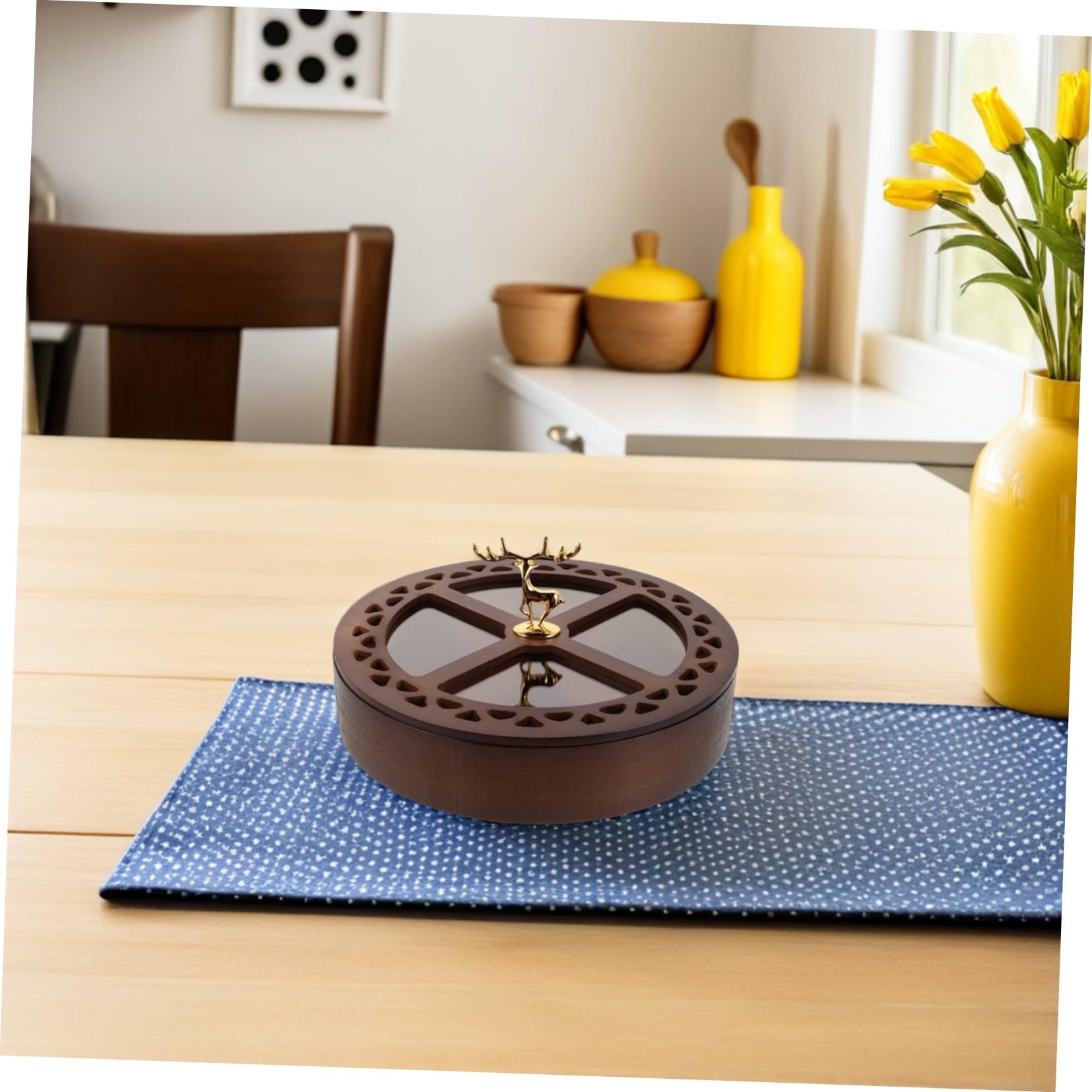 MAGICLULU Boîte de Rangement Alimentaire avec Couvercle Plateau à Fruits Secs Compartimenté Boîte à Noix et Bonbons pour Salon et Cuisine