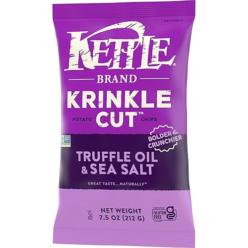 Miniatura 7 de Kettle Brand Papas fritas, trufa cortada Krinkle y sal marina, 7.5 onzas