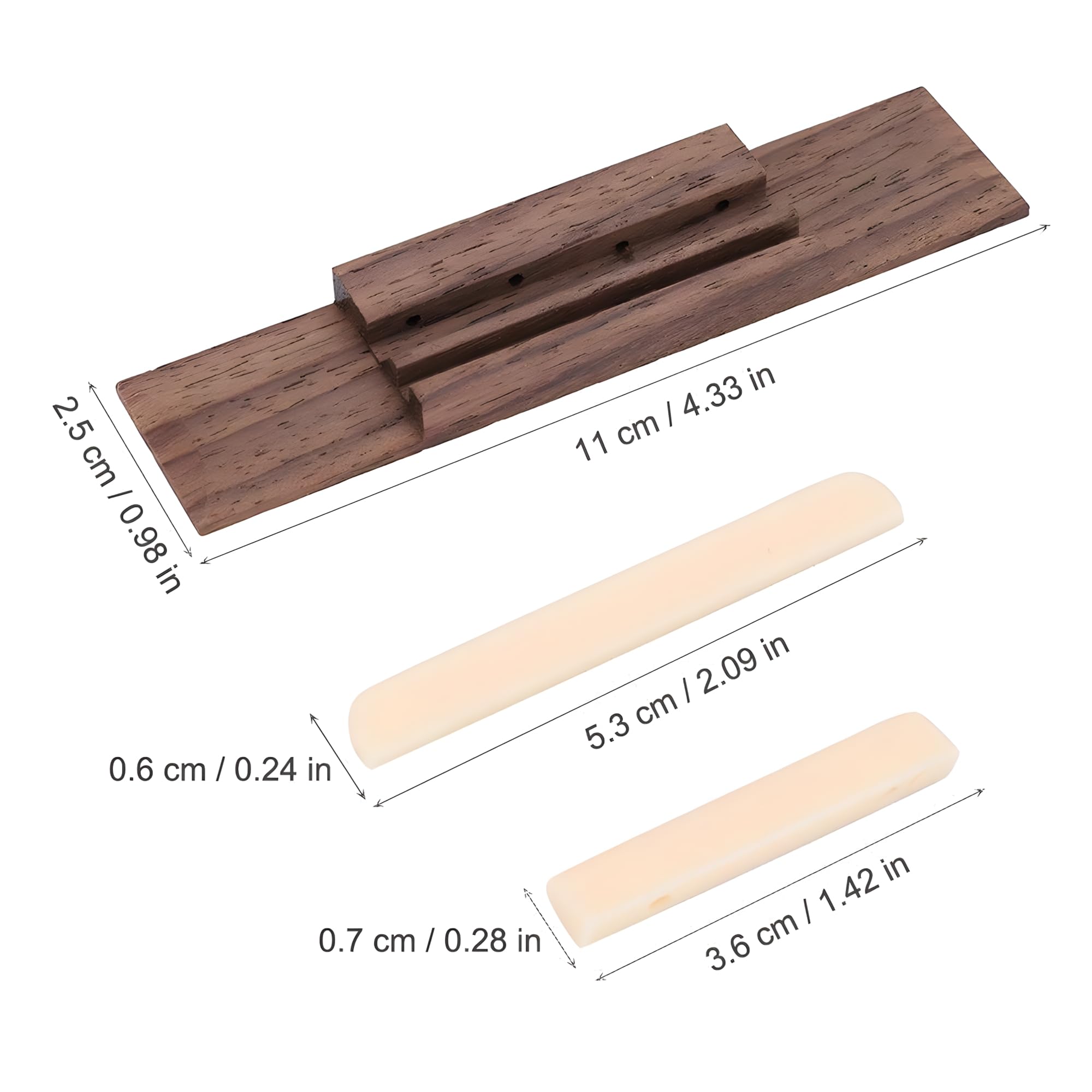RuiJOTWAT 21-Inch Diy Ukulele Neck Kit, Cigar Box Handle + Strings + Tuning Pegs + Bridge - Image 3