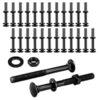 Vista 20 de Zonon 12 Juegos de Pernos de Carro Negros de 3/8 x 6 Pulgadas, Kit de Pernos de Carro Galvanizados, Incluye Arandelas Resistentes al Óxido y Tuercas