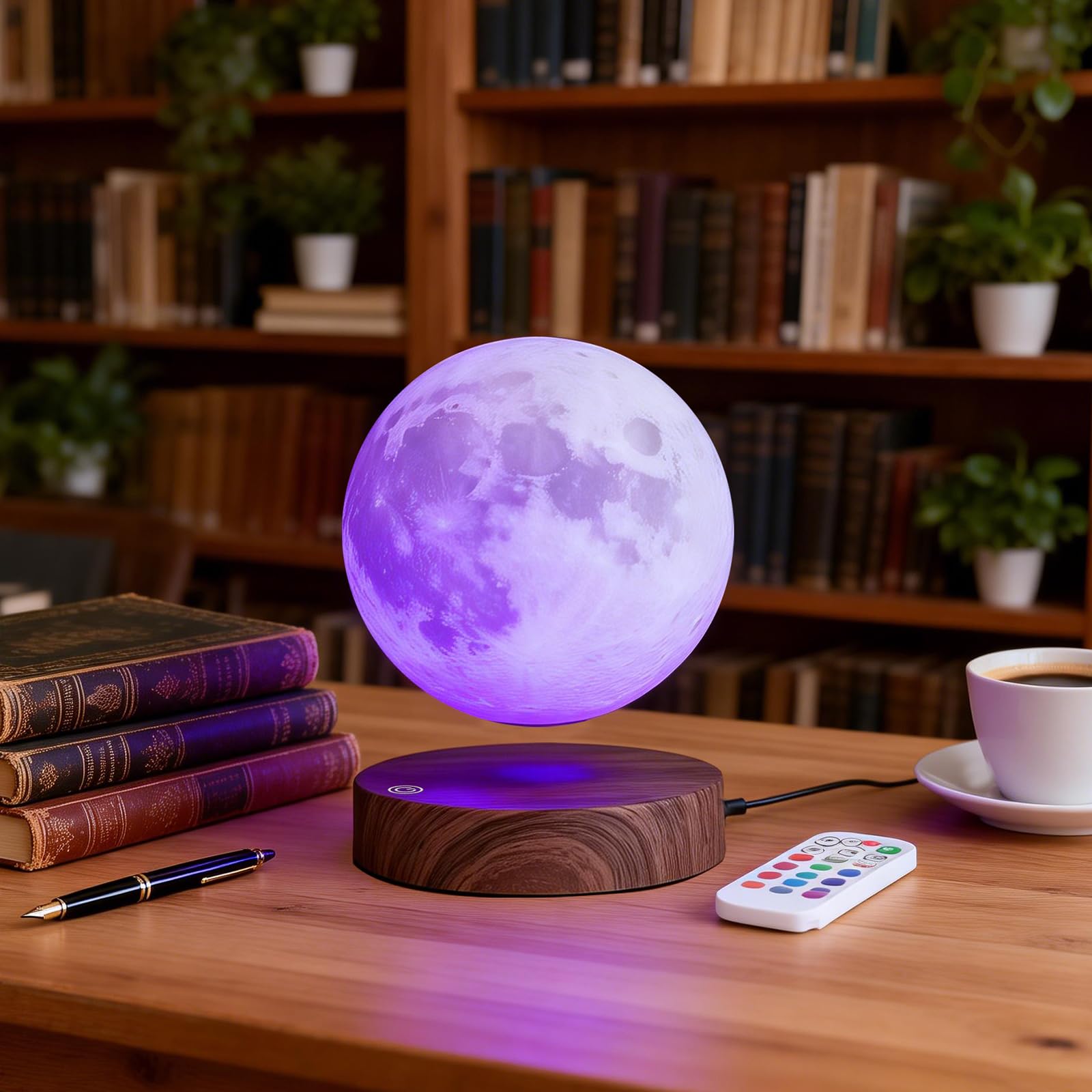 Lampada lunare levitante,Lampada lunare galleggiante 3D LED Magnetico, Regali di Natale per Bambini Lover Friends Office Home Decor-6inch