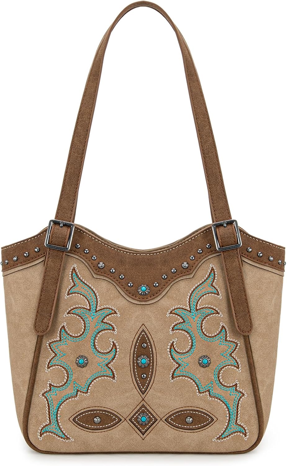 Montana West Western Tote Bag for Women Embroidered Shoulder Bag Tooled Purse