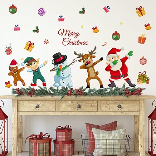 Miniatura 28 de Calcomanías de pared para árbol de Navidad de 38.58 x 37 pulgadas, calcomanías de pared extraíbles para ventana de Navidad, decoración para Navidad