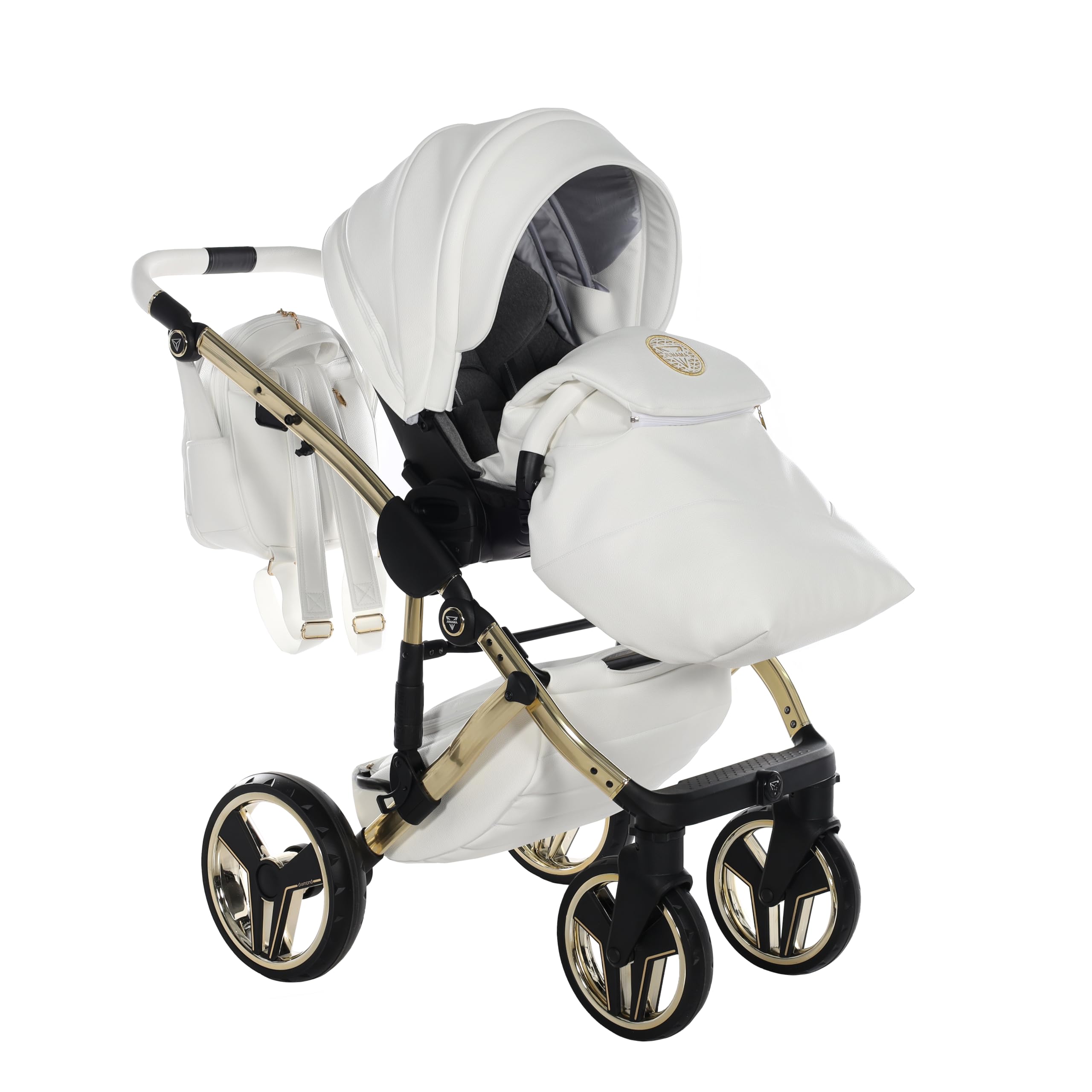 Junama Passeggino TRIO Hand Craft 08 Bianco e Oro - 2in1 3in1 4in1 + ombrellino (2 in 1)