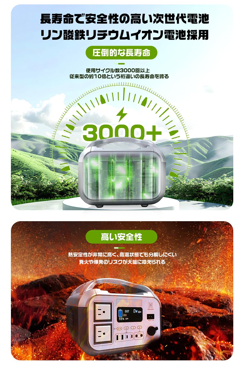 Amazon.co.jp: 【HIKARI 】ポータブル電源 576Wh 180000mAh 定格出力