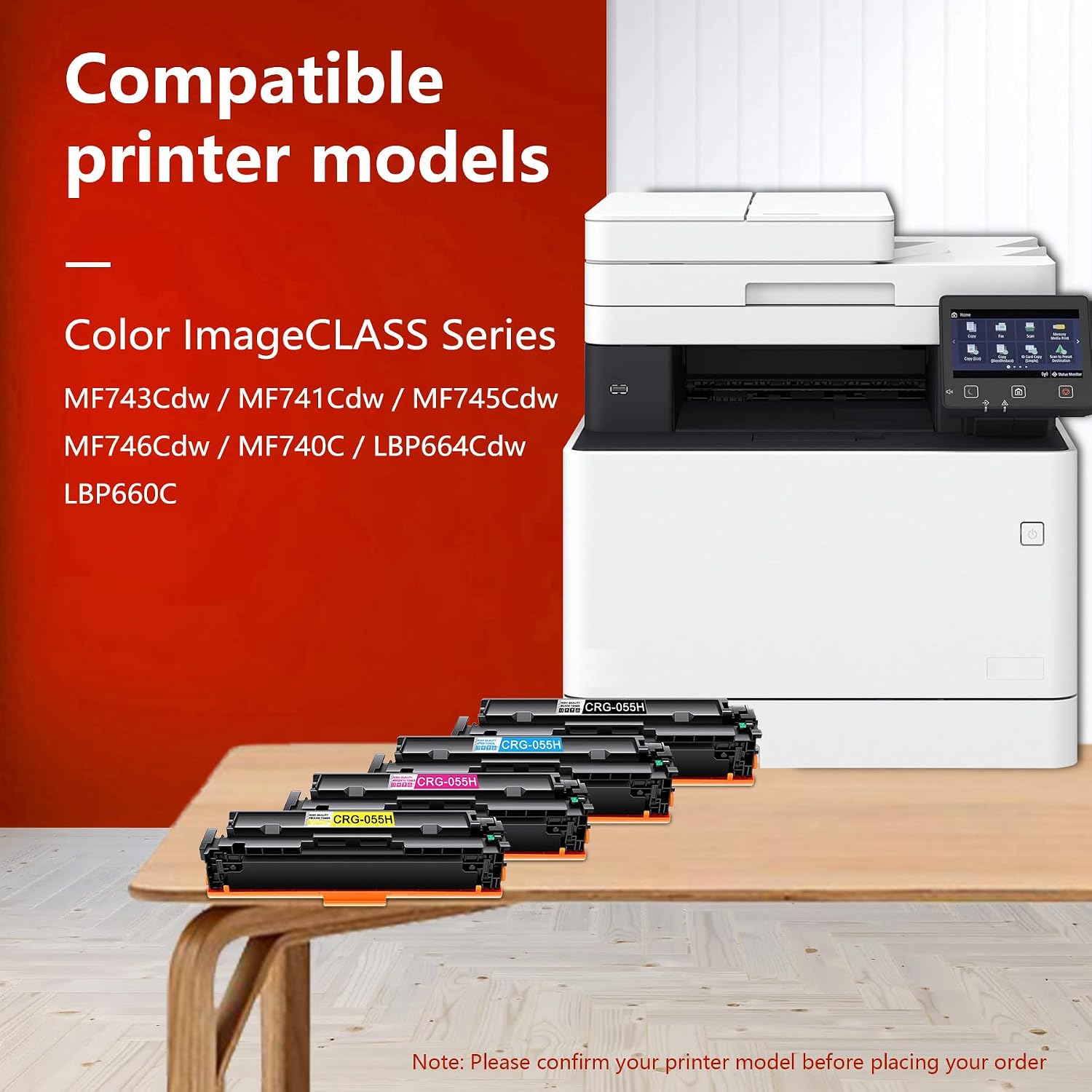 055H High Yield Toner Cartridge Compatible Replacement for Canon 055H MF743cdw Toner Cartridges Toner Color imageCLASS MF741Cdw MF743Cdw MF745Cdw MF746Cdw LBP664Cdw Printer Ink (4 Packs)