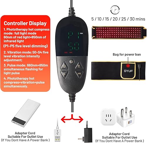 Miniatura 4 de Cinturón de terapia de luz roja DYUF terapia de luz infrarroja: recuperación muscular, alivio del dolor y dispositivo de curación