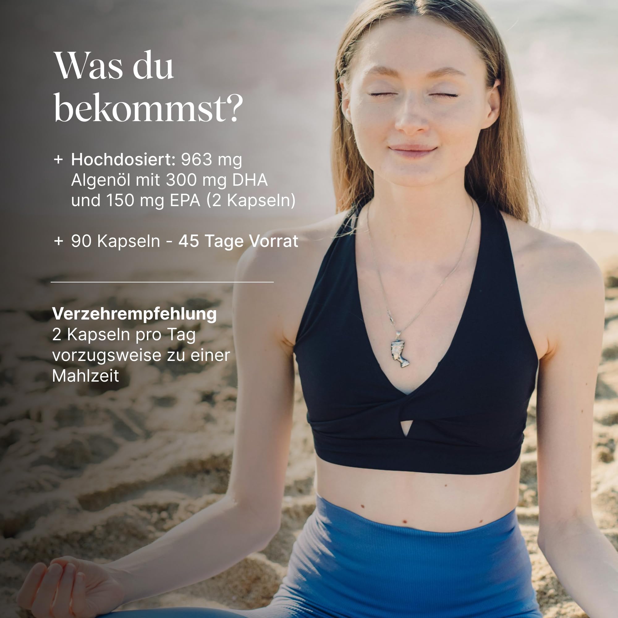 VETAIN Omega 3 Vegan - 963 mg Algenöl pro Tagesdosis: 300 mg DHA + 150 mg EPA - Hochdosiert, ohne Carrageen & künstliche Zusätze - Geschmacksneutral - produziert in Deutschland - 180 Kapseln