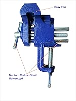 Vista 3 de Rolin Vise Abrazadera de trabajo de madera Herramientas ligeras de 3 pulgadas Pequeño tornillo de banco de mesa de tornillo de banco azul