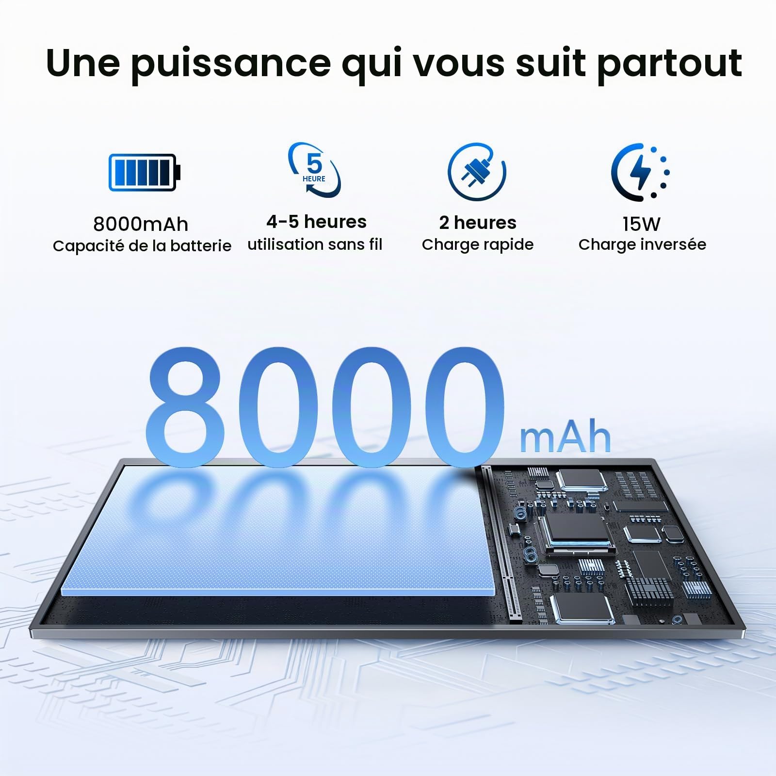 UPERFECT Ecran Portable sans Fil avec Batterie 8000mAh 15,6" 125% sRGB