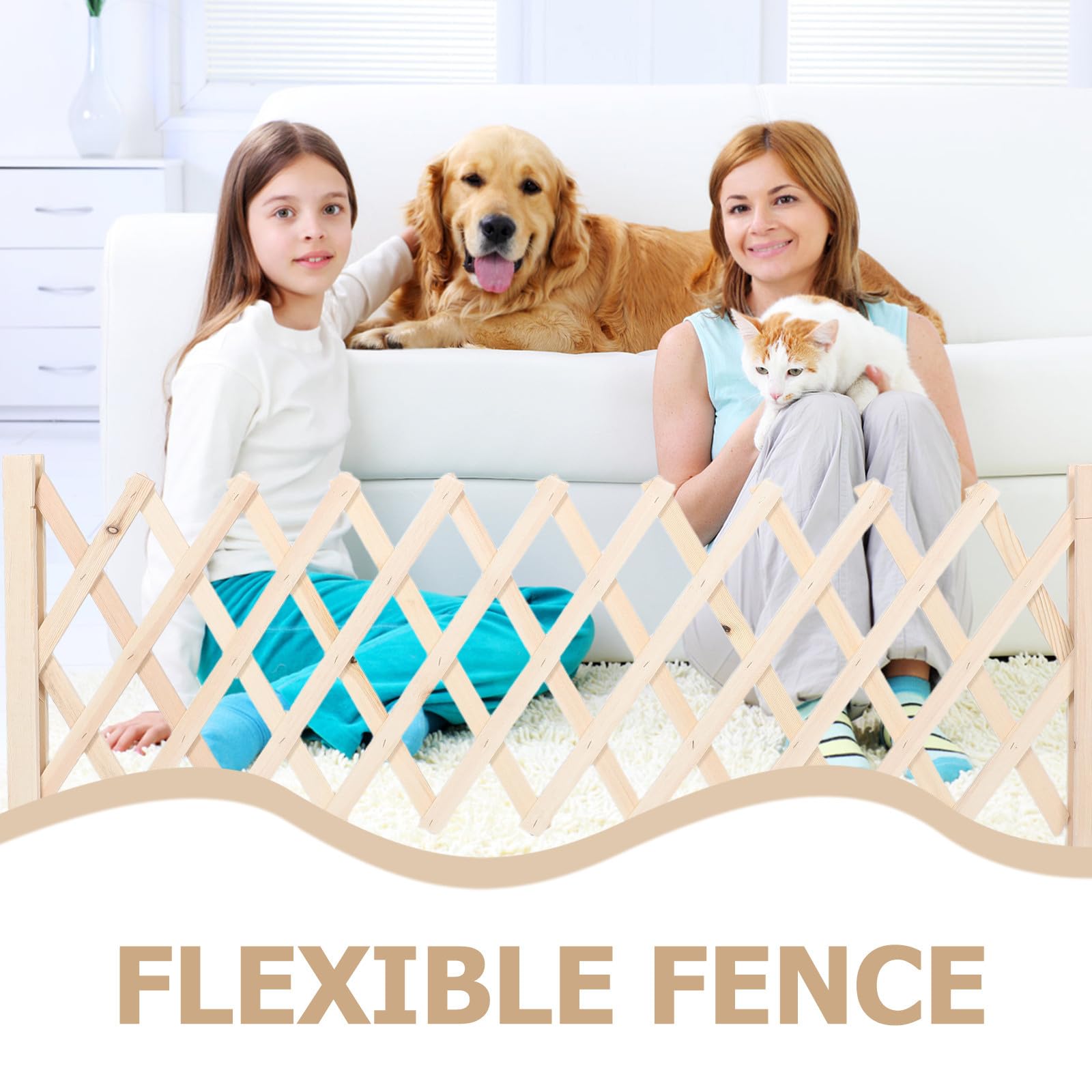 OUNONA Einziehbarer Hundegitter mit Verstellbarem Freistehendem Design für Haustiere Einfache Installation ohne Werkzeug für Treppen und Innenbereich