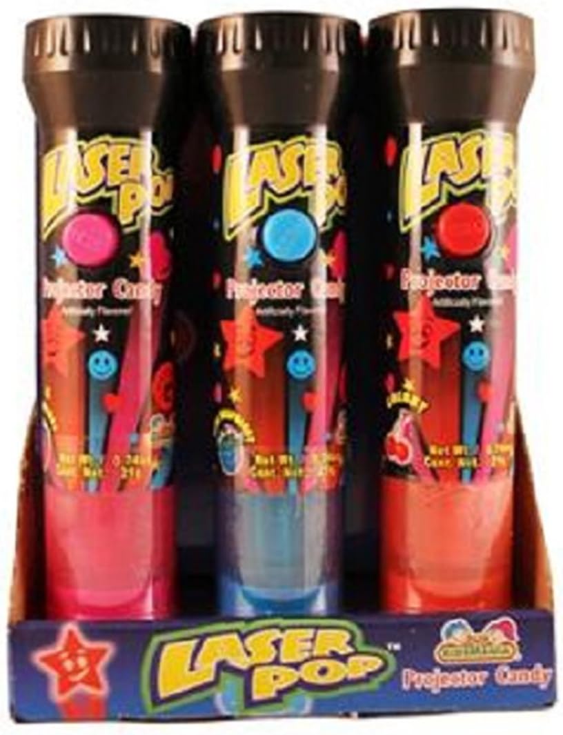 Kidsmania, Laser Pop Projector Candy, Count 12 - Sugar Candy/Grab Varieties & Flavors