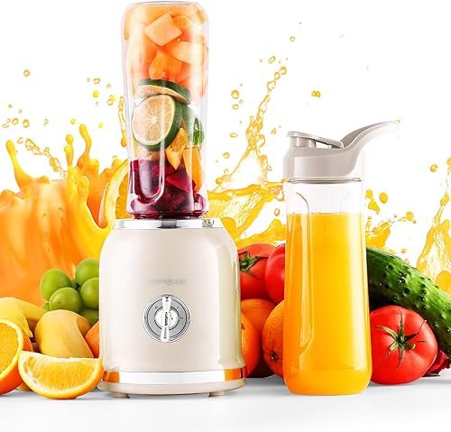 Licuadora de batidos con 6 cuchillas afiladas, mini licuadora personal para batidos y batidos con 3 velocidades ajustables, licuadora pequeña para