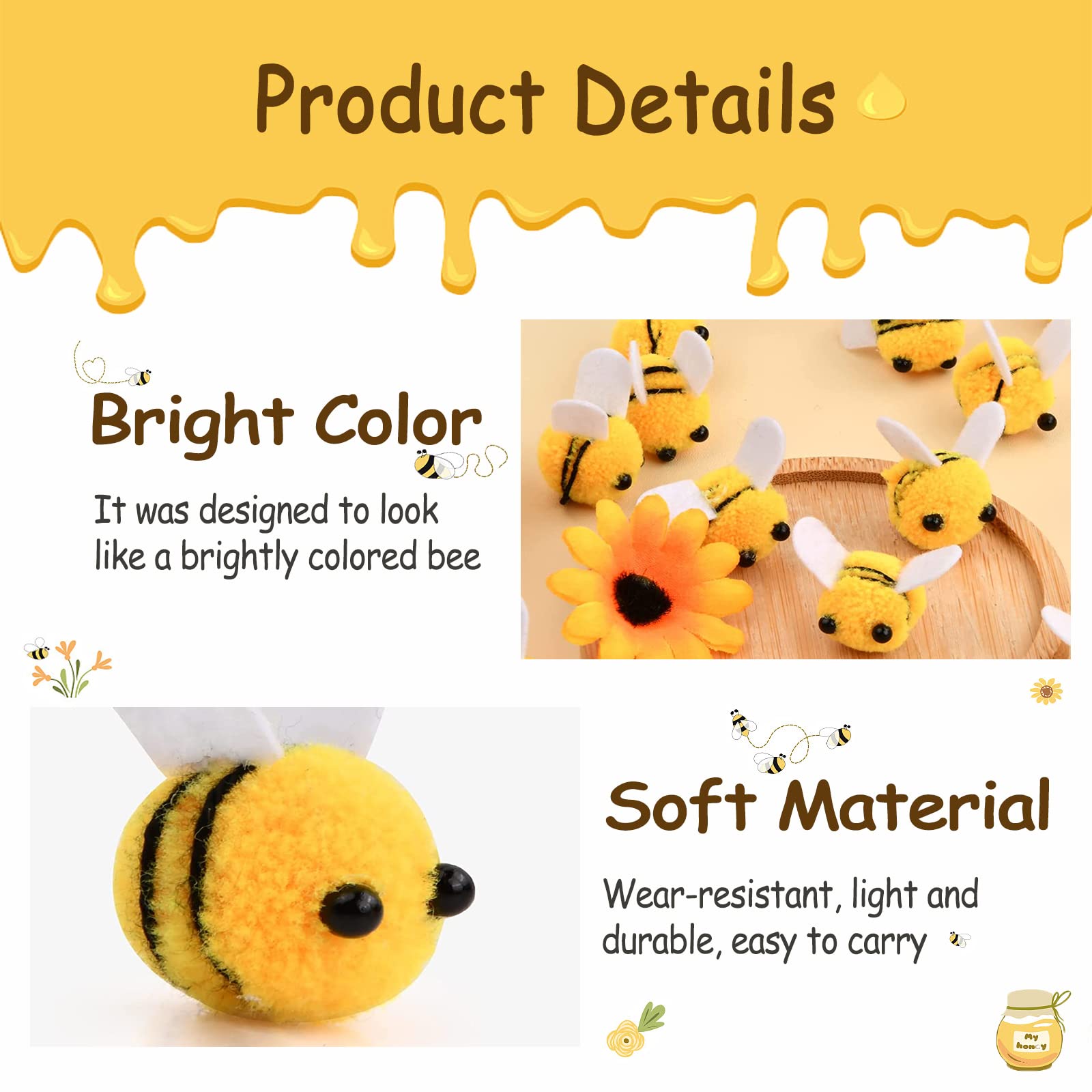 MAX COOK 30Pcs Embellissement De Petite Abeille Feutrine Mini